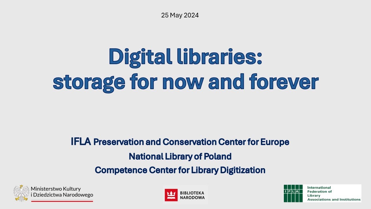 Digital libraries: storage for now and forever.