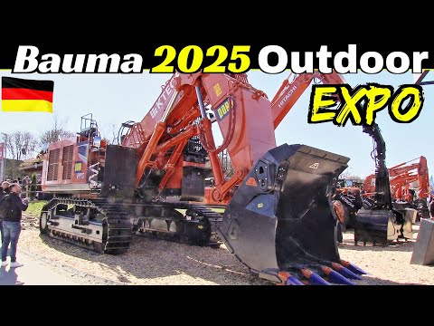 Bauma 2025 at Messe München - Outdoor Expo Tour Highlighs + Demo Shows - Liebherr, Hitachi, Case