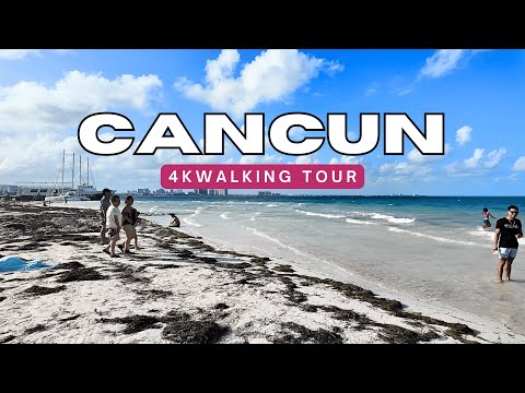 Relaxing 4K Walking Tour of Cancun | Stunning Beaches & Tropical Vibes