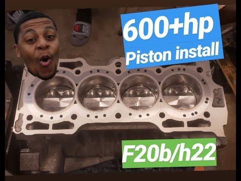 600+hp f20b piston install | Honda prelude h22