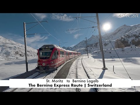 ❄️ Cab ride : Bernina Express Train Route - St. Moritz to Bernina Lagalb Switzerland | 4K 60p HDR