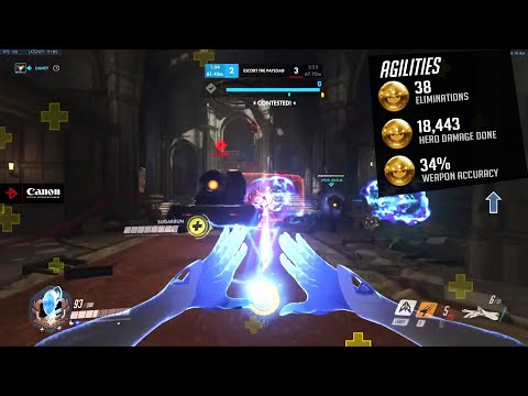 Agilities Pro Echo gameplay - 38 elims! 18k DMG! [ Overwatch Season 27 Top 500 ]