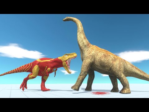 SUPERHERO IRON MAN - T Rex Vs All Units (Dinosaurs) - Animal Revolt Battle Simulator
