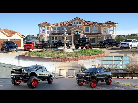 HUGE HOUSE WITH HUGE TRUCKS IN SAN ANTONIO TEXAS! 2020 CHEVY SILVERADO ON 24X14S & 10 INCH LIFT!
