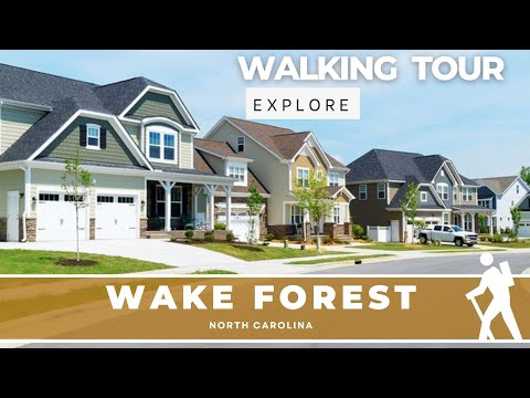 Wake Forest Neighborhood Walk - Silent Waling Tour - Upper-middle Class American Homes - Exercise