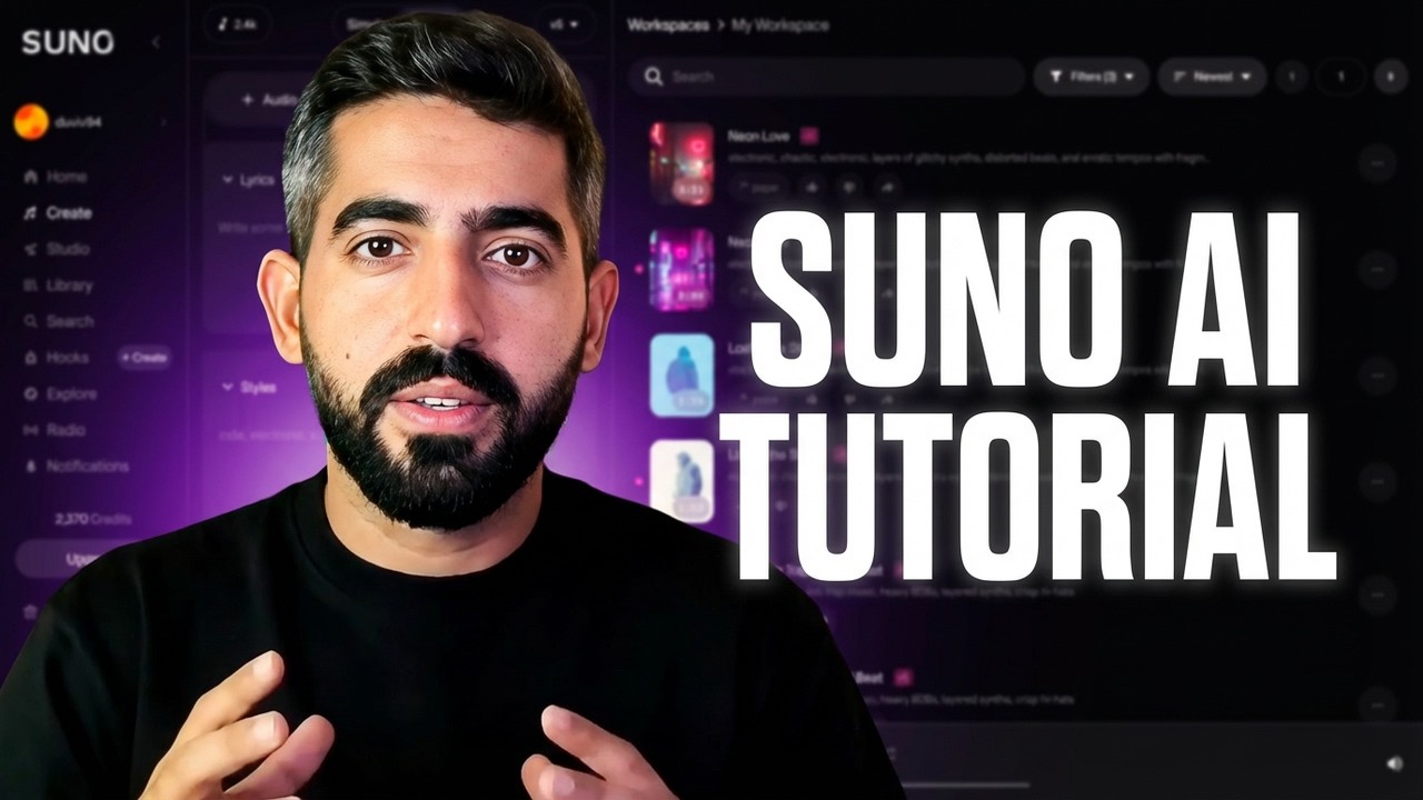 Suno AI Full Tutorial | Vocal Personas & Custom Lyrics - Thumbnail