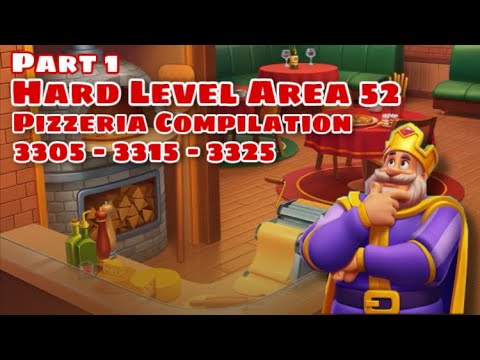 Royal Match Hard Level Compilation Area 52 Part 1 | Level 3305 - 3315 - 3325 | Pizzeria Team Battle