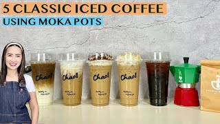 START YOUR SLOW BAR CAFE WITH MOKA POTS: 5 ICED COFFEE BESTSELLERS Recipes for 22oz cups