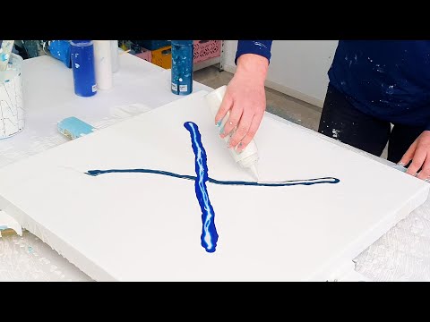 Nautical Dream + GIVE AWAY!! Pearl Gradiënt with just 2 Colors / Acrylic Pour Painting