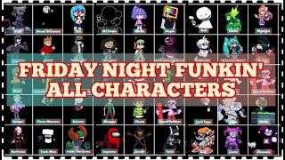 Friday Night Funkin All Characters Names  FNF All 