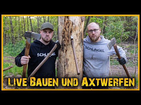 Live Äxte werfen und im Camp bauen - Outdoor Bushcraft Deutschland