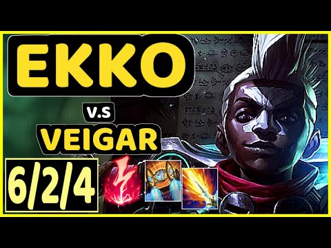 EVROT (EKKO) vs VEIGAR - 6/2/4 KDA MID CHALLENGER GAMEPLAY - BR