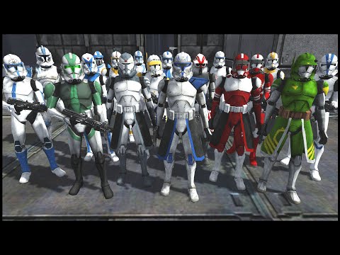 ALL Realistic CLONE COMMANDERS Defense! - Men of War: Star Wars Mod Battle Simulator