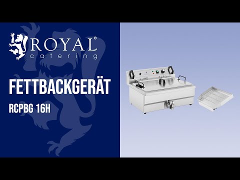 Video - Fettbackgerät - 23 l - 3000 W - Ablasshahn - Royal Catering