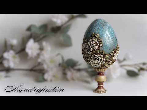 Easter egg with a spring aura. / Wielkanocne jajo z wiosenną aurą. Shabby chic.  Decoupage tutorial.