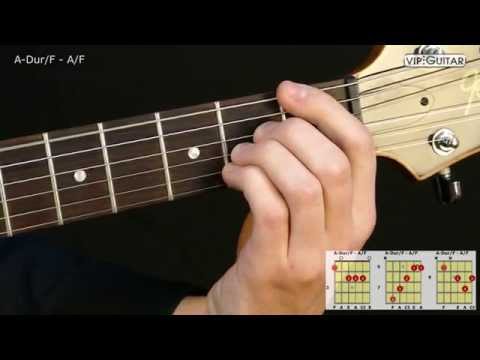 Gitarrenakkorde: A-Dur/F - A/F chord