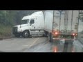 Driver Fails at Low Bridge U-Turn - USA Truck 