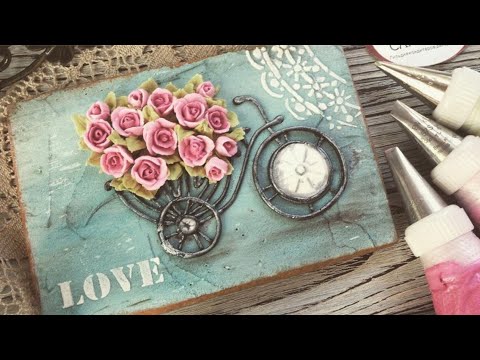 Украшение Пряников Глазурью. Роспись айсингом Пряника Коляска с Розами #145