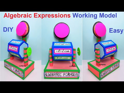 algebraic formulas maths working model 3d TLM maths project howtofunda DIY craftpiller