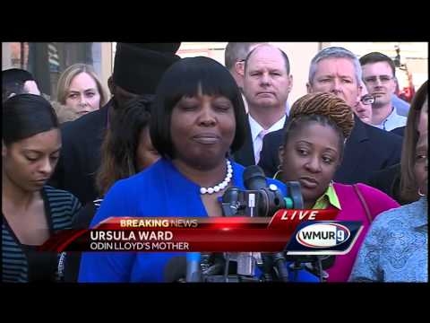 Raw Video: Odin Lloyd's mother speaks outside court after Hernandez guilty verdict