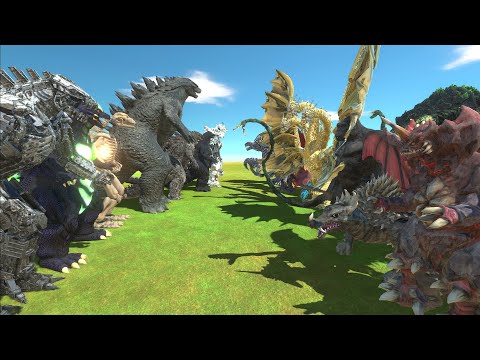 Kaiju War - Godzilla VS King Ghidorah Team - Animal Revolt Battle Simulator
