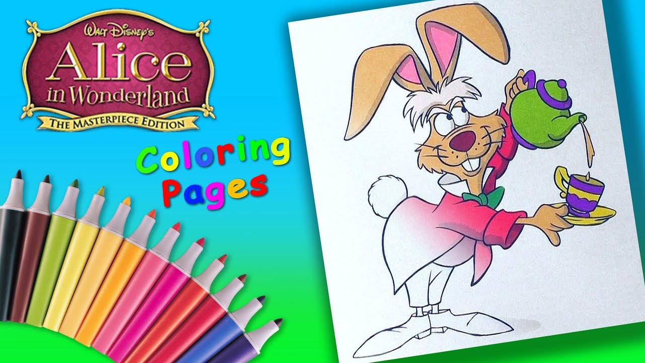 #Disney Alice In Wonderland #ColoringBook #ForKids March Hare Coloring Page