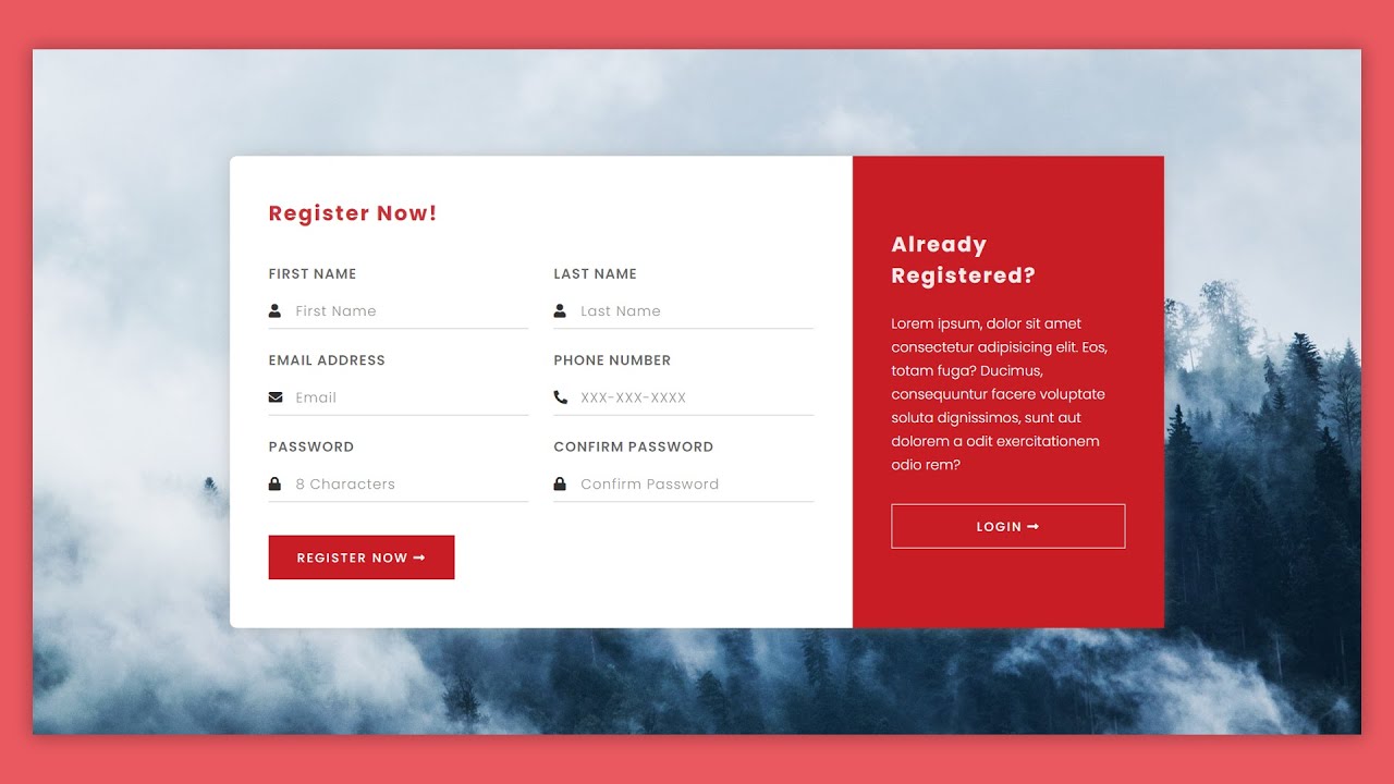 Responsive Registration Form Validation | Vanilla JS Project