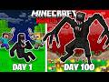 I Survived 100 Days As A DWELLER In HARDCORE Minecraft