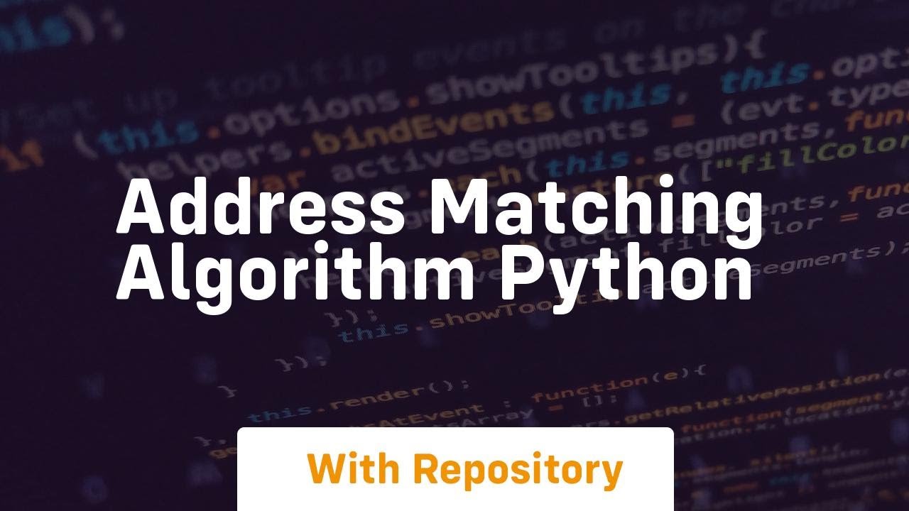 address matching algorithm python