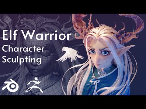 Forest Child | Sculpting an Elf Warrior - Time Lapse | Zbrush, Blender