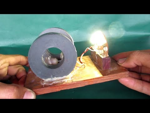 Homemade free energy generator with magnets - DIY motor make free electricity light Video