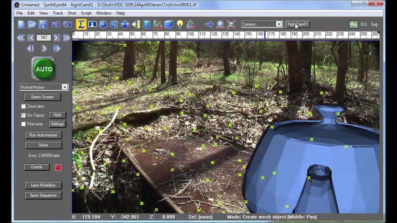 Basic Automatic Stereoscopic Tracking and Solving with SynthEyes Boris FX