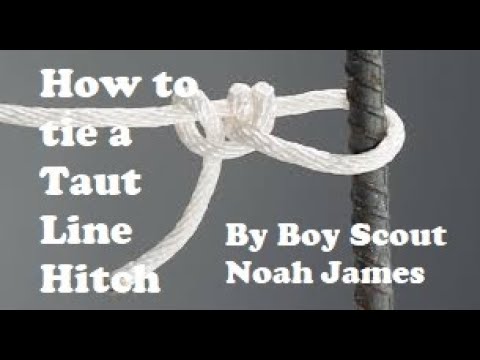 Boy Scout Ties a Taut Line Hitch