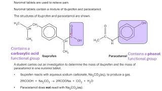 Ibuprofen and paracetamol in Nuramol tablets (OCR Chemistry A H432/03 Unified Paper 2025 Q2bii)