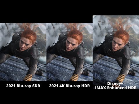 Black Widow Disney+ IMAX Enhanced vs 4K Blu-ray vs Blu-ray (HDR version)