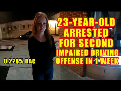 Bodycam DUI Arrest - Drunk 23-Year-Old Arrested for 2nd Time in 1 Week