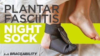 BraceAbility Plantar Fasciitis Night Splint & Stretching Sock for Heel Pain Treatment