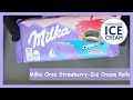 Milka Oreo Strawberry Taste Ice Cream Rolls ASMR Yumm Rolls Ice Cream