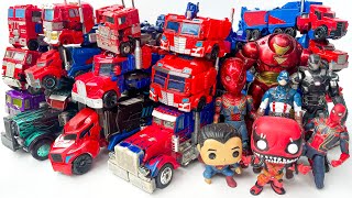 All Optimus Prime Transformers RID, Rescue Bots, Masterpiece Collection Blue Car Color Mainan Truck