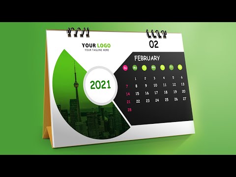 How to Design New Year Calendar 2021 in Adobe Photoshop Desk Calendar Design Vertex Graphic