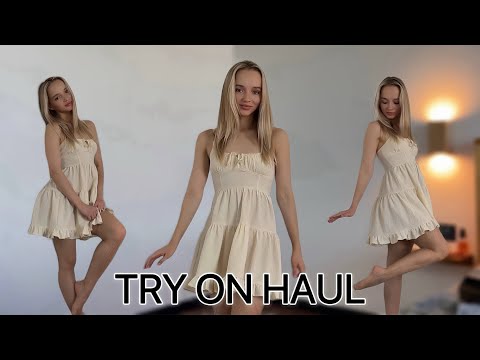 [4K USA] Dress + Tights Try On Haul | Real Fit & Look | Fishnet / Sheer / Stockings