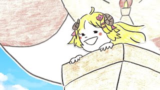 【手描き】わためと気球【角巻わため/夏色まつり/ホロライブ/切り抜き】