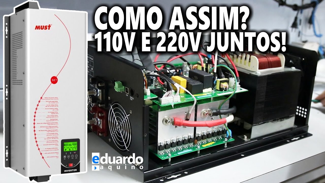 Inversor Híbrido MUST 3000W Saída 110V e 220V Juntos + 80A MPPT