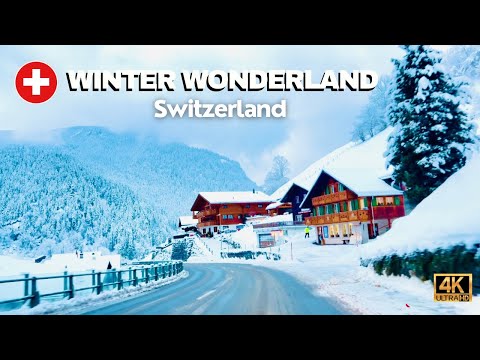 🇨🇭Driving In Switzerland while Snow falling _ Lauterbrunnen to Grindelwald Road Trip