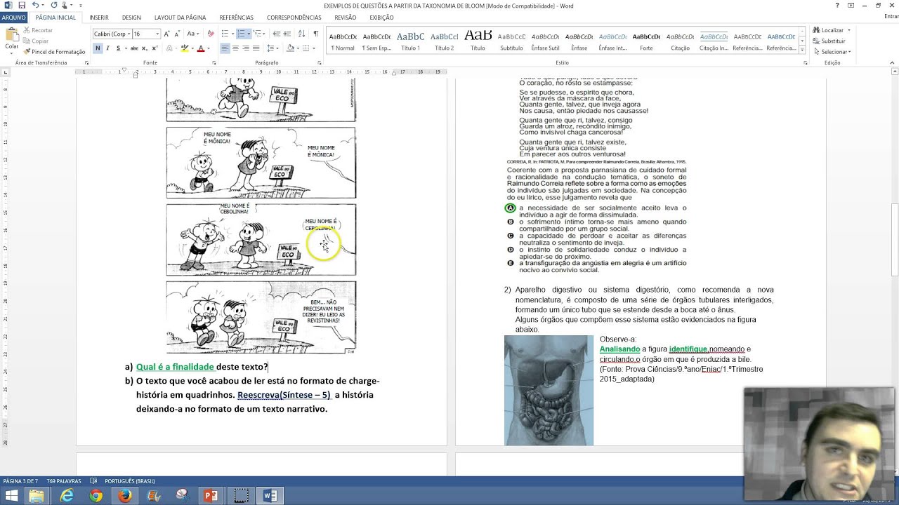 3-EXEMPLOS DE QUESTÕES A PARTIR DA TAXONOMIA DE BLOOM