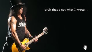 Sweet Child O' mine but every time it loops it goes down a half step (and it's sped up)