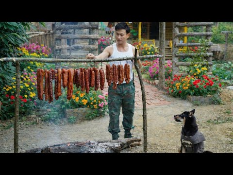 CEO Trieu Dan and Micky made smoked stuffed meat together to celebrate the New Year.