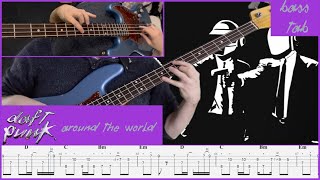 Daft Punk - Around The World - Bass Tab | Cover | Lesson | Tuition
