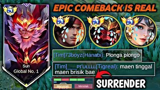 Download lagu TIPS & TRICK CARA SUN BISA BIKIN MUSUH EPIC COMEBACK 😱  BUILD SUN TERSAKIT 2026 | MOBILE LEGENDS  mp3
