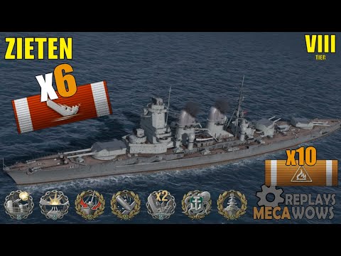 Zieten Epic battle with 9 medals | World of Warships Gameplay